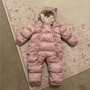 GAP Pink Puffer Jacket with Cream Lining infant toddler winter coat